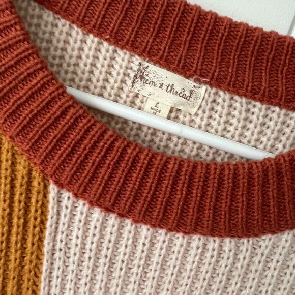 Hem & Thread sweater. Size L. Trendy colors, basic fit. Perfect for fall/winter. - Picture 2 of 5